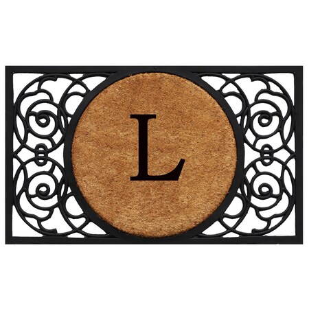 Calloway Mills Monogram Door Mat, Natural, Black, 18 in W x 30 in L 180031830L